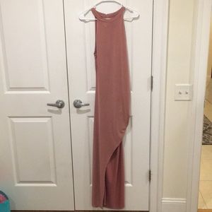 Lovers and Friends blush pink dress with slit